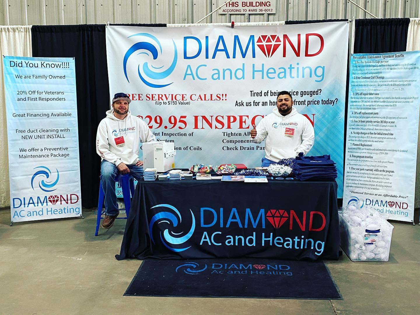 Event banner with grommets and hemmed edges